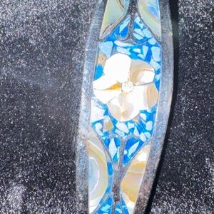 Elegant Blue and Sterling Silver Floral Bracelet